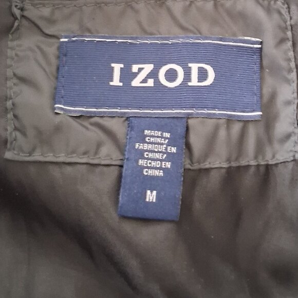 Izod Quilted Puffer Vest Men's Size Medium Grey Full Zipper Pockets - Picture 6 of 6